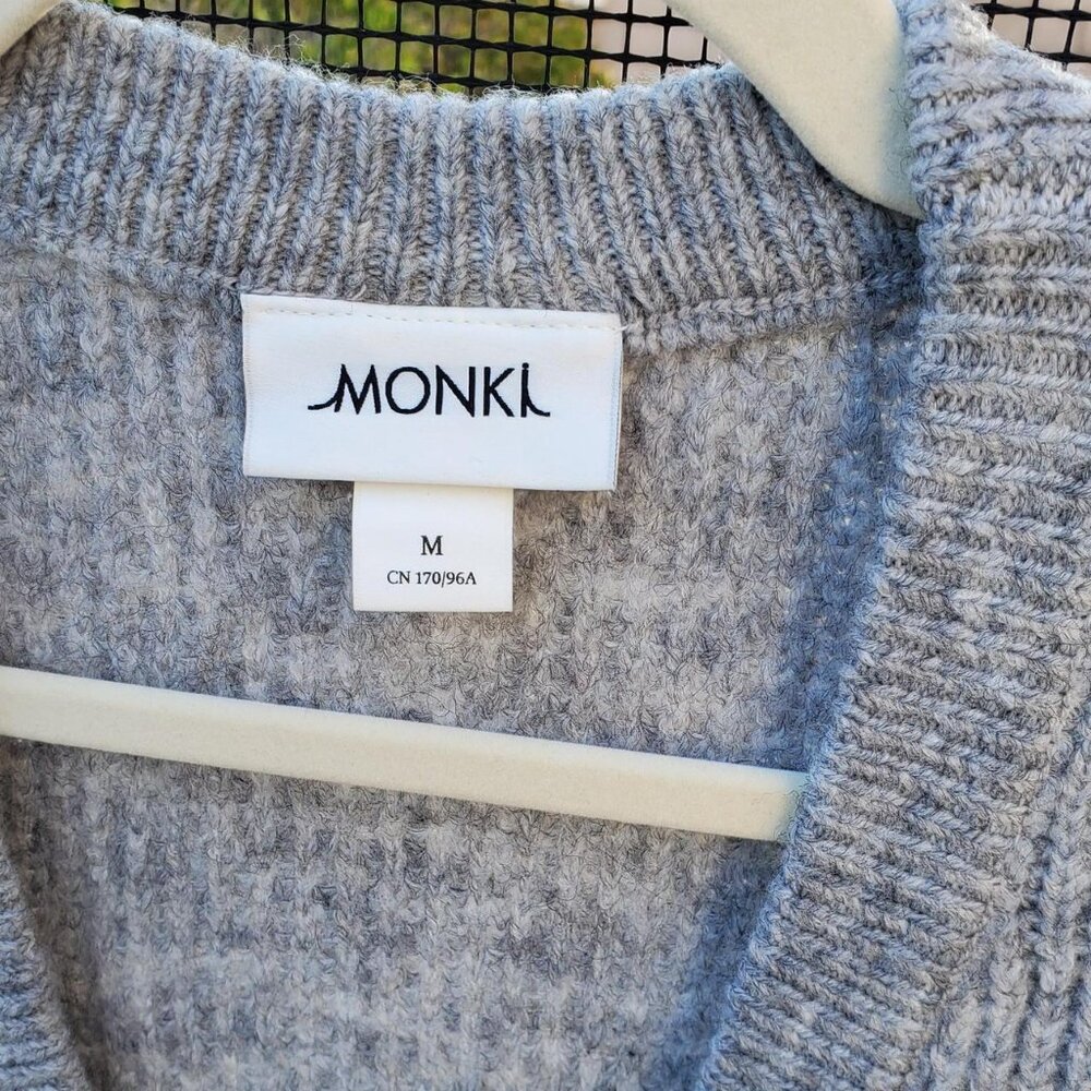 Monki Wool Blend Longline Cardigan in Grey size M - Picture 3 of 6